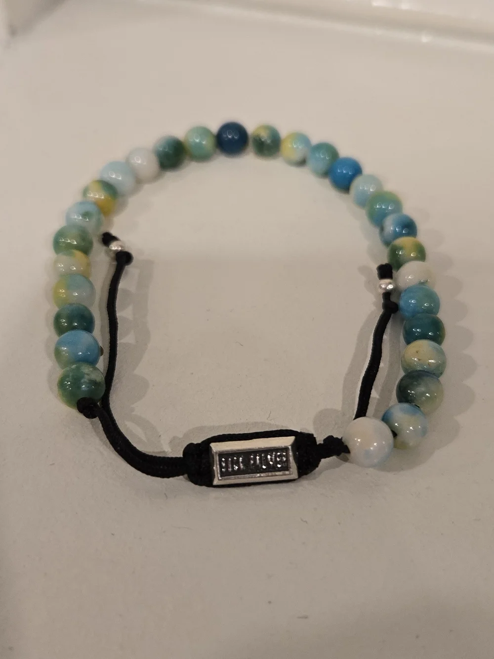 Brand New Buck Palmer Adjustable Beaded Natural Turquoise Stones Men's Bracelet